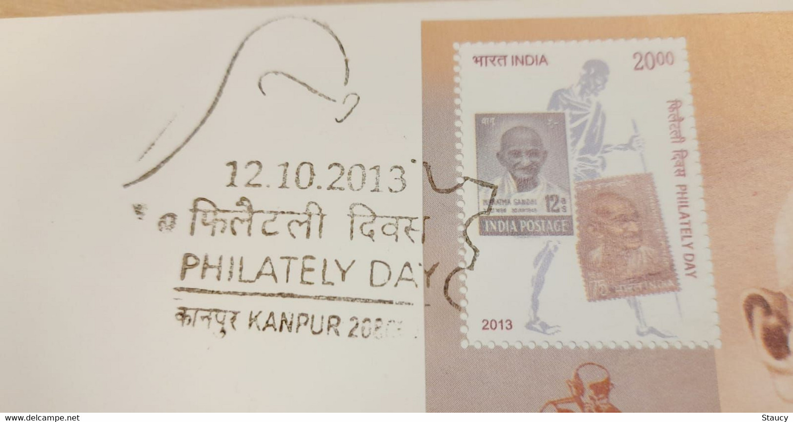 India 2013 PHILATELY DAY MS MINIATURE SHEET ON FDC KANPUR POSTMARK - Covers & Documents