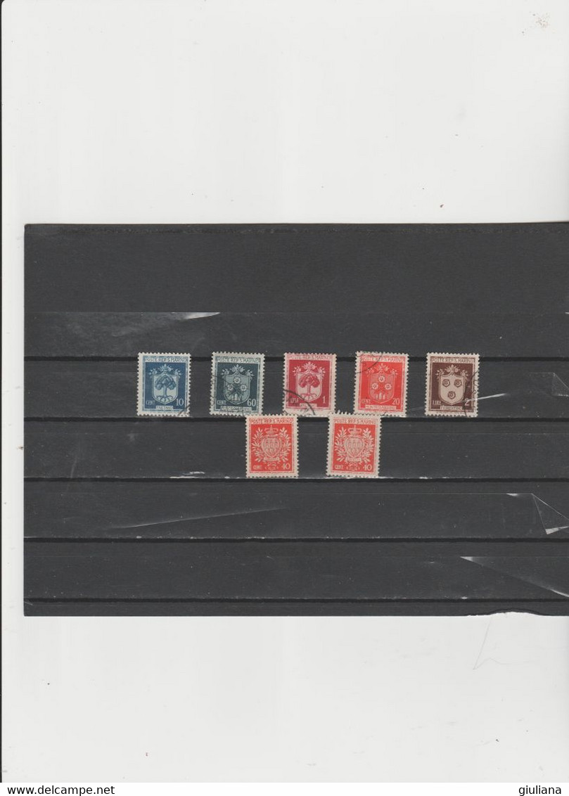 San Marino 1945-46 - (Sassone)  7 Valori Nuovi E Usati Della Serie "Stemmi" - Used Stamps