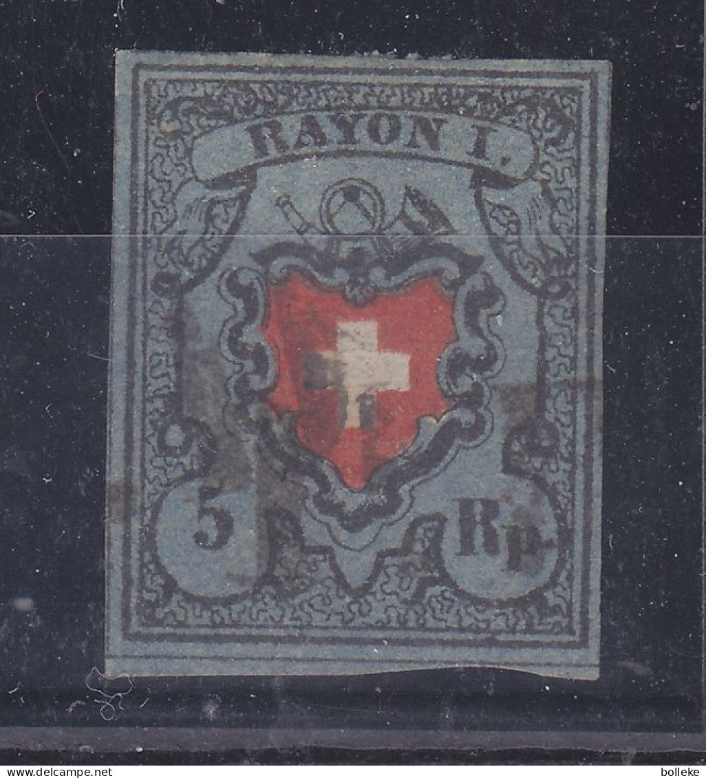Suisse - Yvert 14 Oblitéré - Zumstein 15 II - Sans Filet Noir - Avec Certificat - Valeur 600 Euros - 1843-1852 Kantonalmarken Und Bundesmarken