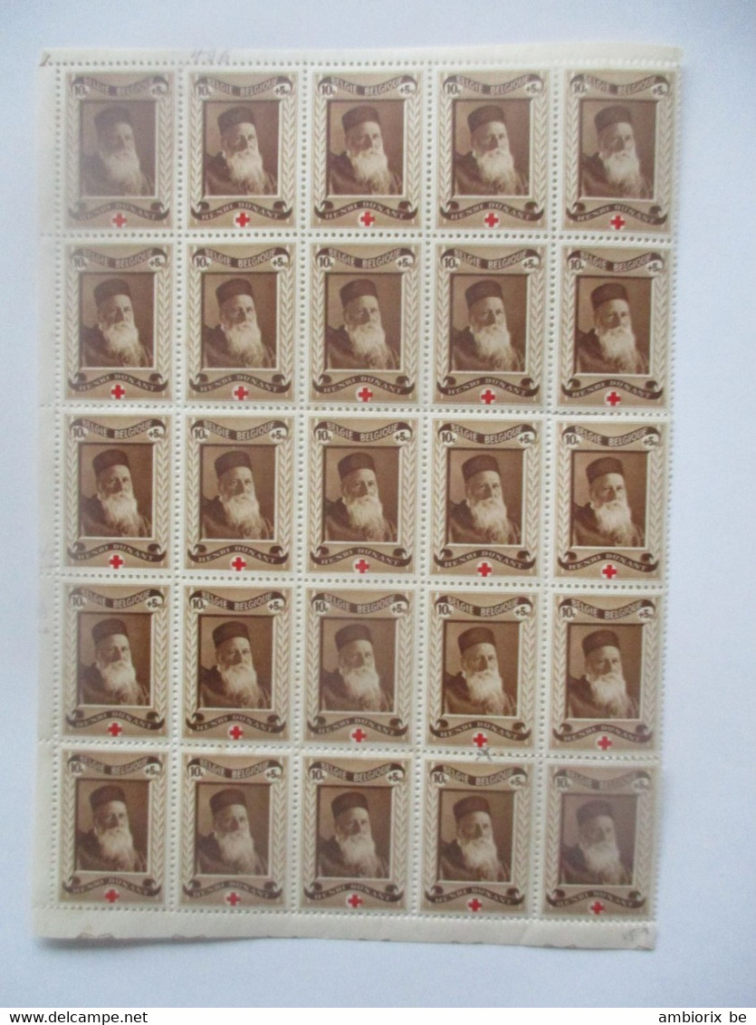 Feuille De 25 Timbres 496 - Avec Variantes V1 Sur 3 Timbres (et Partiellement Sur Un Quatrième) - 1931-1950