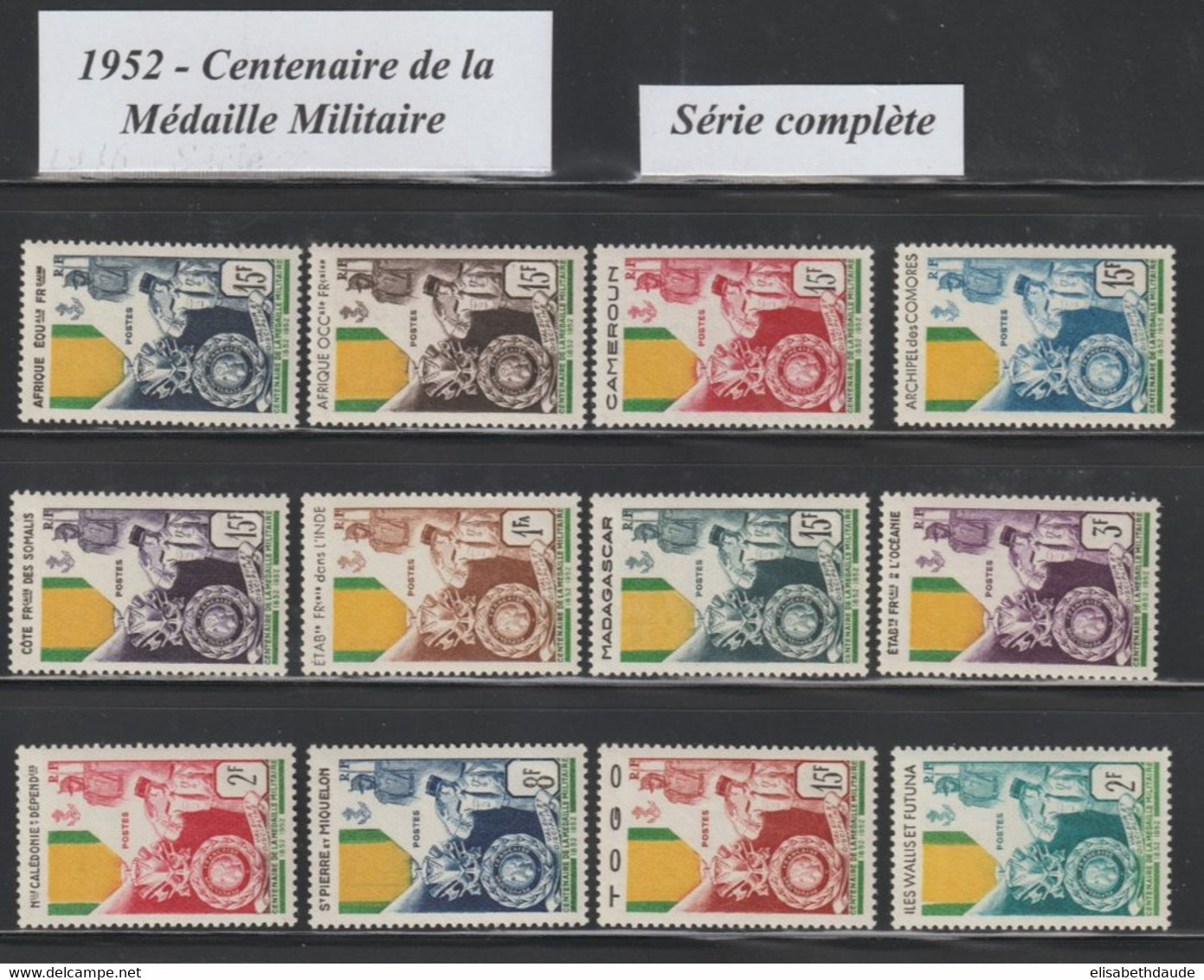 1952 - SERIE COMPLETE CENTENAIRE MEDAILLE MILITAIRE ** MNH ! - COTE YVERT = 193 EUR - 1952 Centenaire De La Médaille Militaire