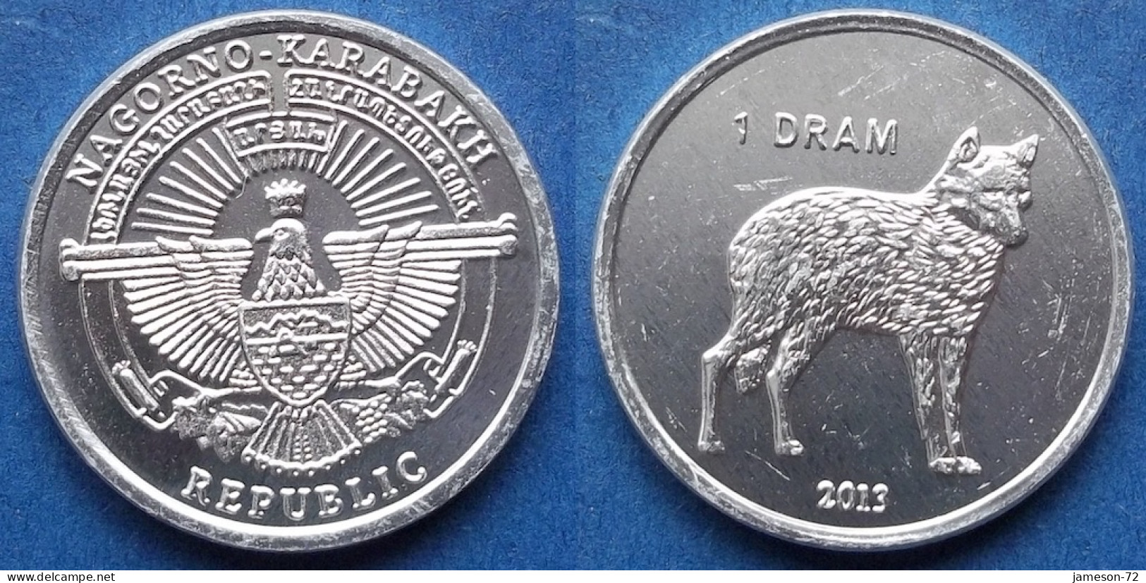 NAGORNO-KARABAKH - 1 Dram 2013 "wolf" KM# 28 Republic (1992) - Edelweiss Coins - Nagorno-Karabakh