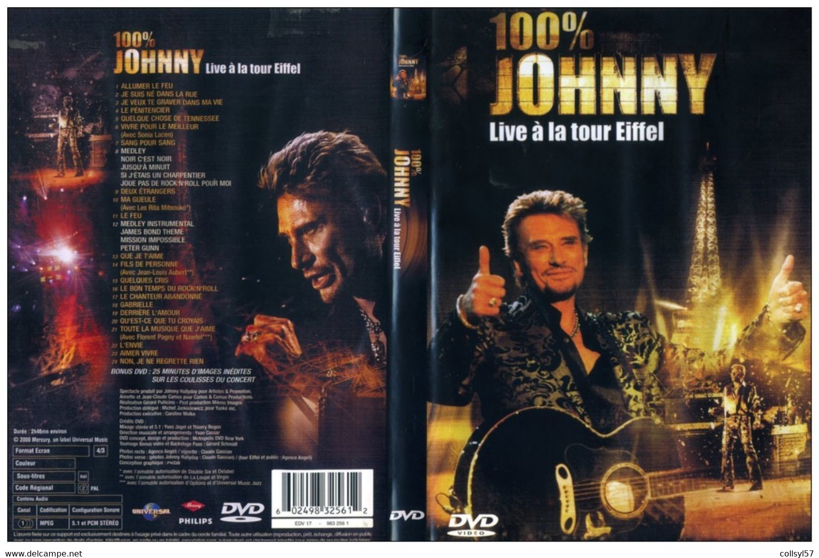 JOHNNY HALLYDAY LIVE A LA TOUR EIFFEL DVD - Conciertos Y Música