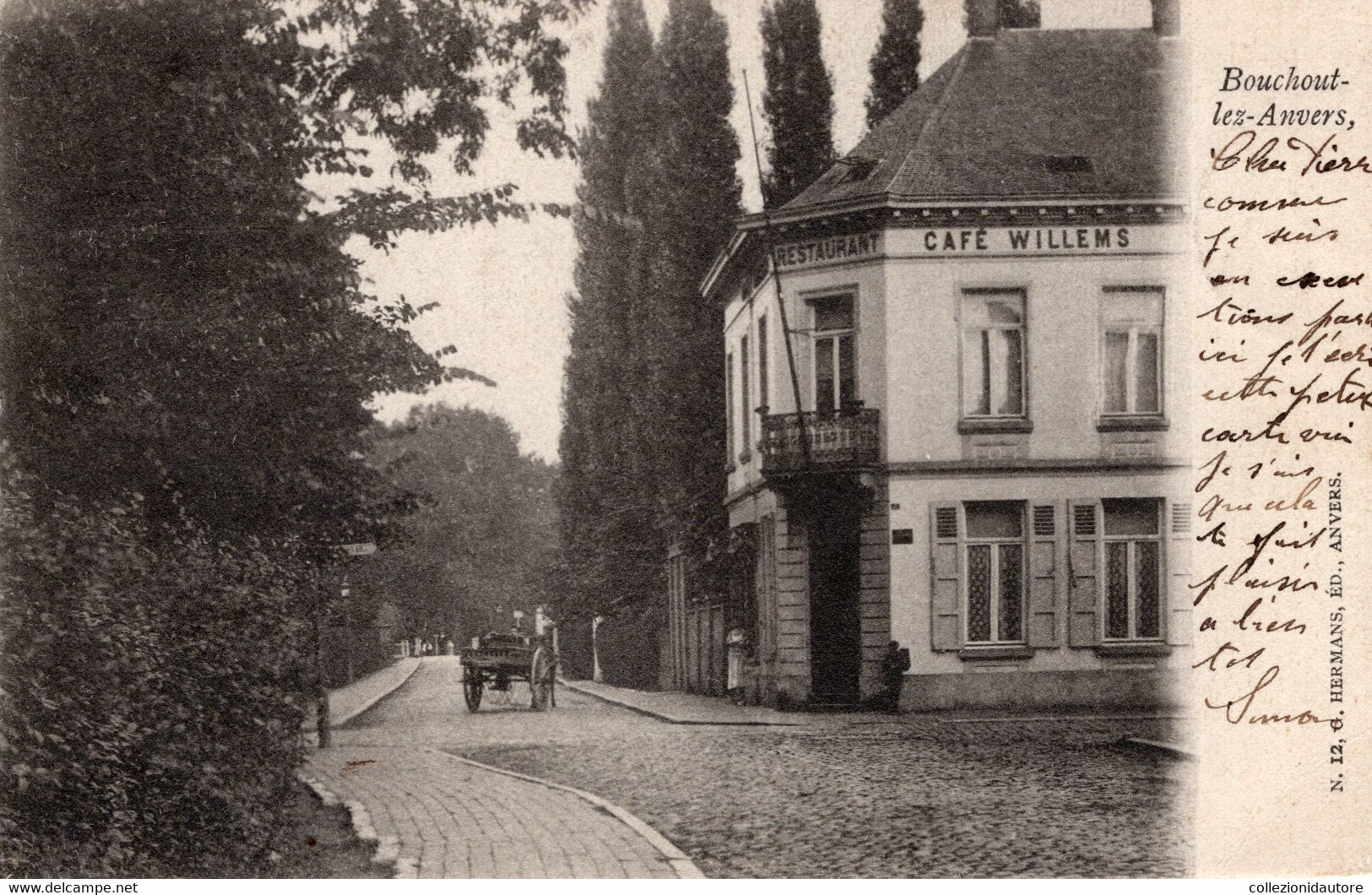 BOUCHOUT-LEZ-ANVERS - RESTAURANT CAFÉ WILLEMS - CARTOLINA FP SPEDITA NEL 1902 - Boechout