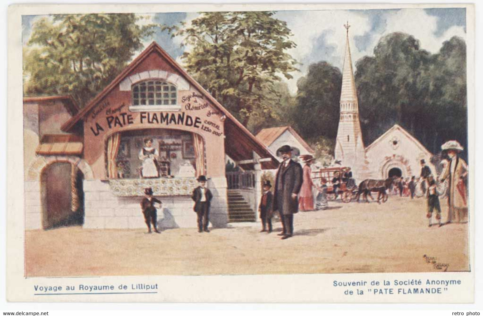 Cpa Pub " Société Anonyme De La Pâte Flamande ", Voyage Au Royaume De Lilliput - Publicité