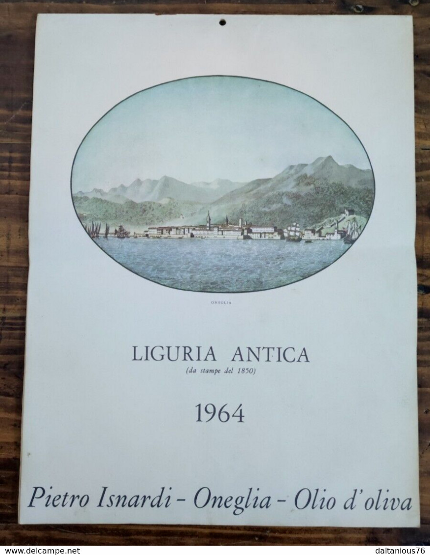 Calendario Da Parete 1964 Olio Pietro Isnardi Oneglia Liguria Antica - Big : 1961-70