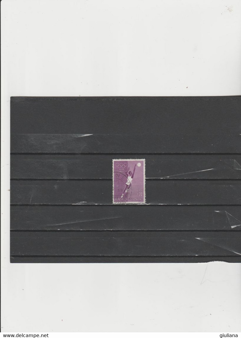 San Marino  1960 -  (Sassone)  PA 132  Used    "Giochi Olimpici Di Roma" - 20l  Violetto E Lilla - Used Stamps