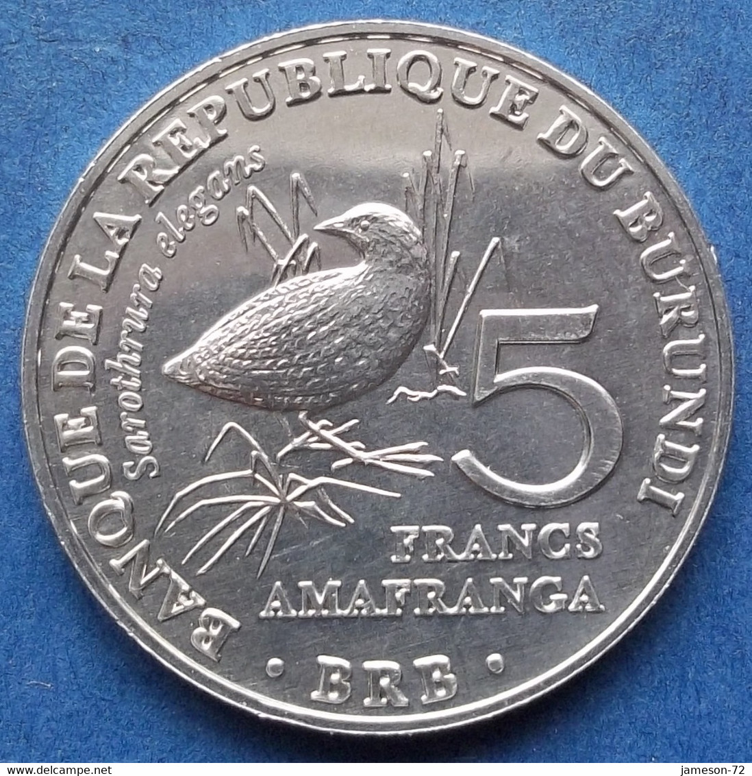 BURUNDI - 5 Francs 2014 "Sarothrura Elegans" KM# 26 Republic (1966) - Edelweiss Coins - Burundi