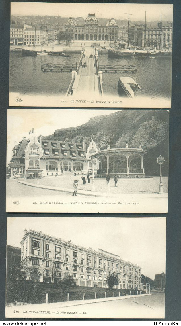 ARCHIVE Van De Caveye - Lot De 10 C.V Affr. PELLENS Sc LE HAVRE (SPECIAL) Avec Affranchissements Et Vues Différentes  - - Altri & Non Classificati