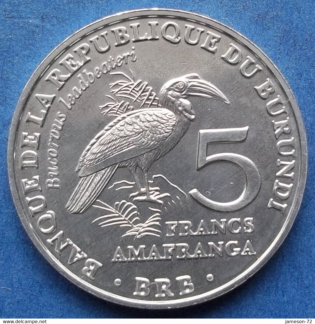 BURUNDI - 5 Francs 2014 "Bucorvus Leadbeateri" KM# 29 Republic (1966) - Edelweiss Coins - Burundi