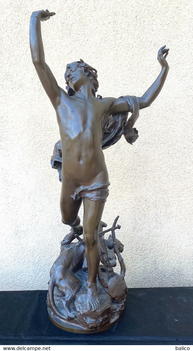 La Douleur D'Orphée - Raoul VERLET (1857 - 1923) Bronze Ancien Signé - Bronzen