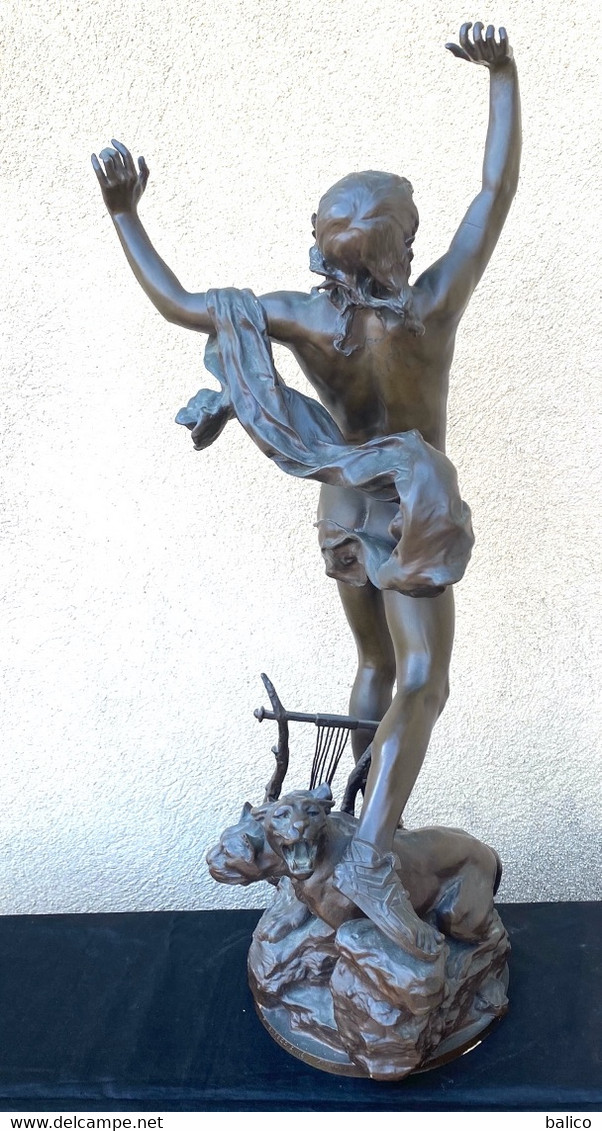 La Douleur D'Orphée - Raoul VERLET (1857 - 1923) Bronze Ancien Signé - Brons