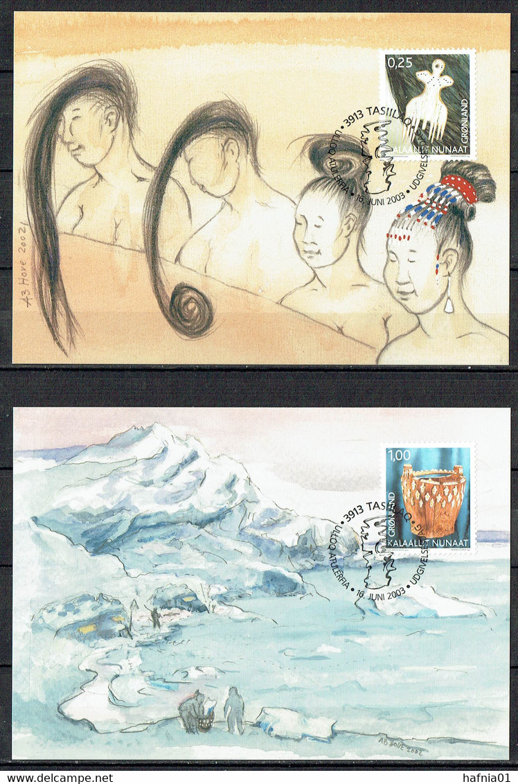 Greenland 2003. Greenlandic Heritage Site Michel  400 - 401 Maxi Cards. - Maximum Cards