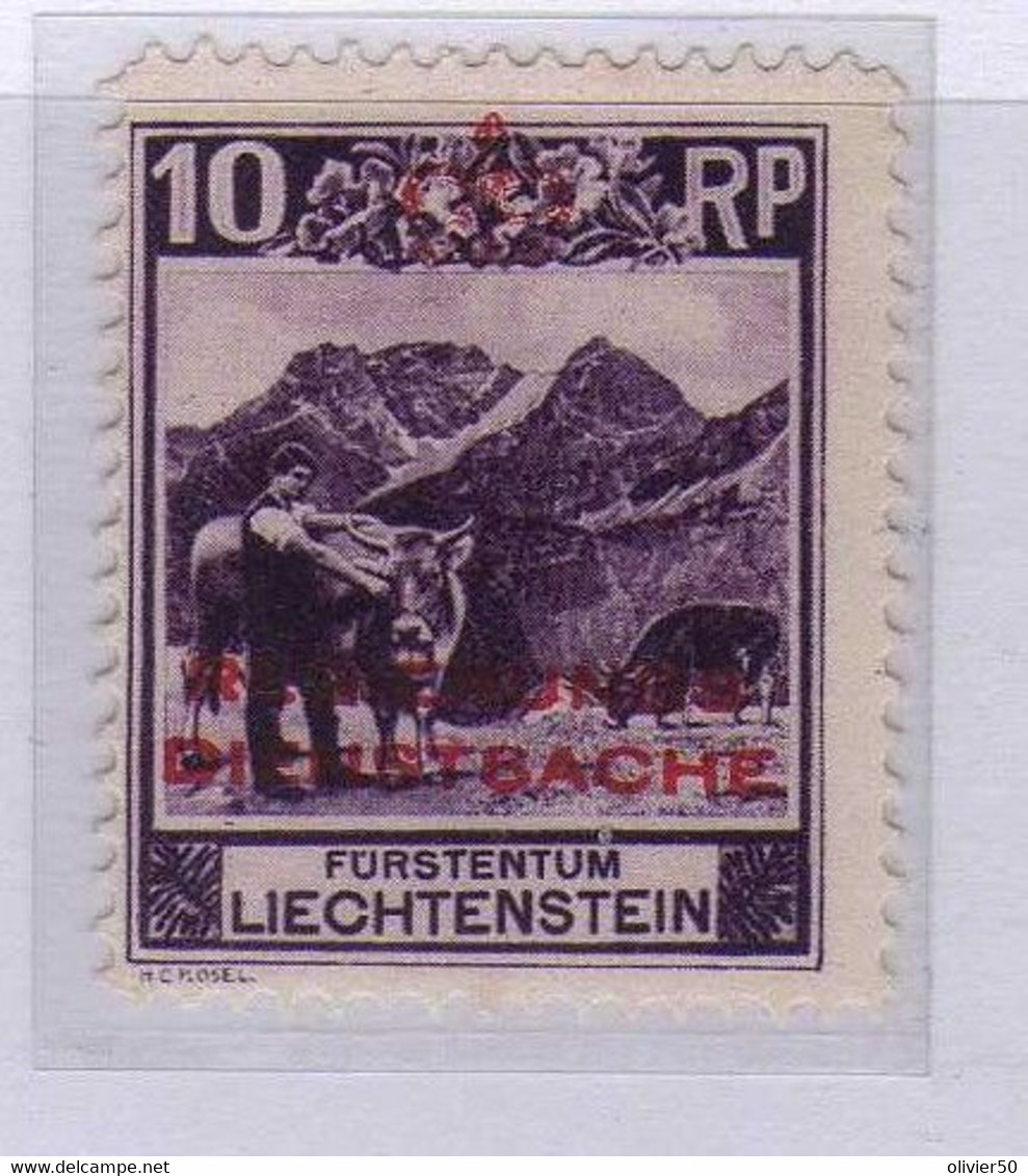 Liechtenstein -1932 - Service - 10 R. Surcharge - Neuf* - MH - Service