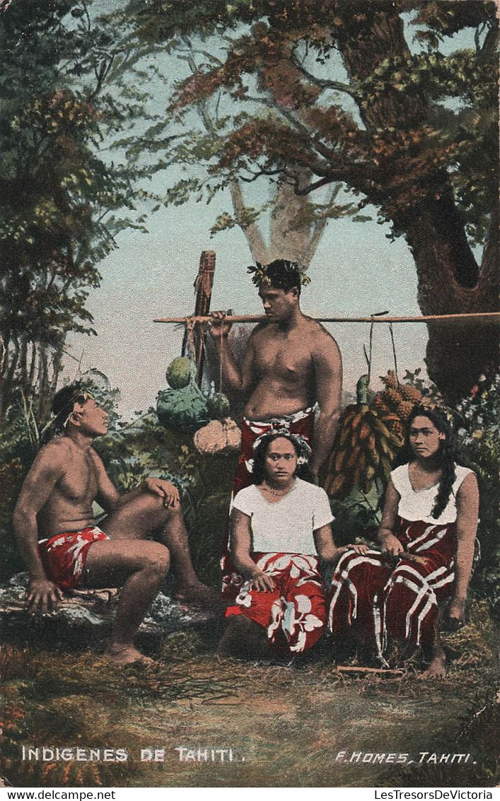 Tahiti - Indigenes De Tahiti - F Homes - Colorisée Et Animée - Carte Postale Ancienne - Tahiti