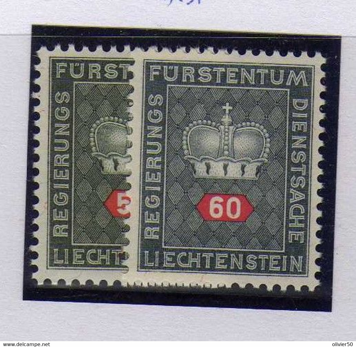 Liechtenstein -1968-  - Service   55. 60 R. Armoiries - Papier Blanc - Neufs** - MNH - Service