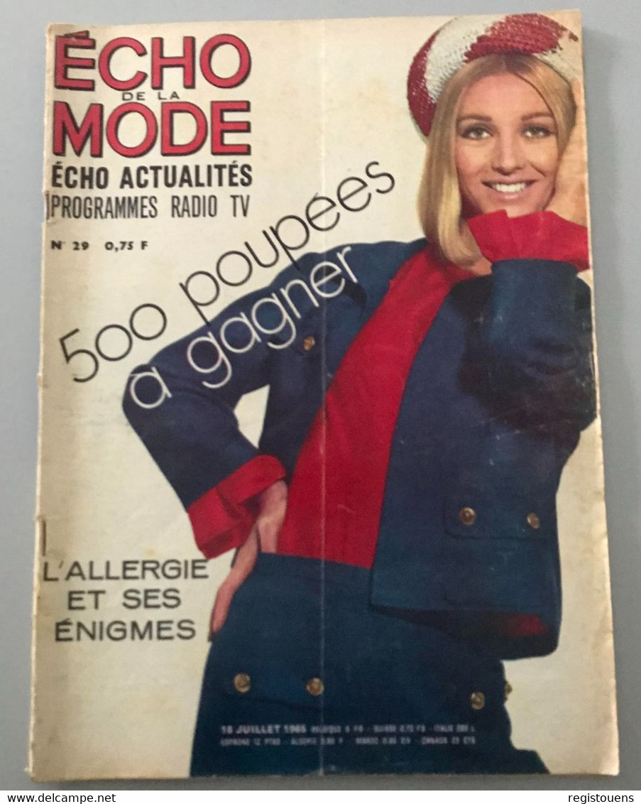 Écho De La Mode N° 29 - Juillet 1965 - Mode