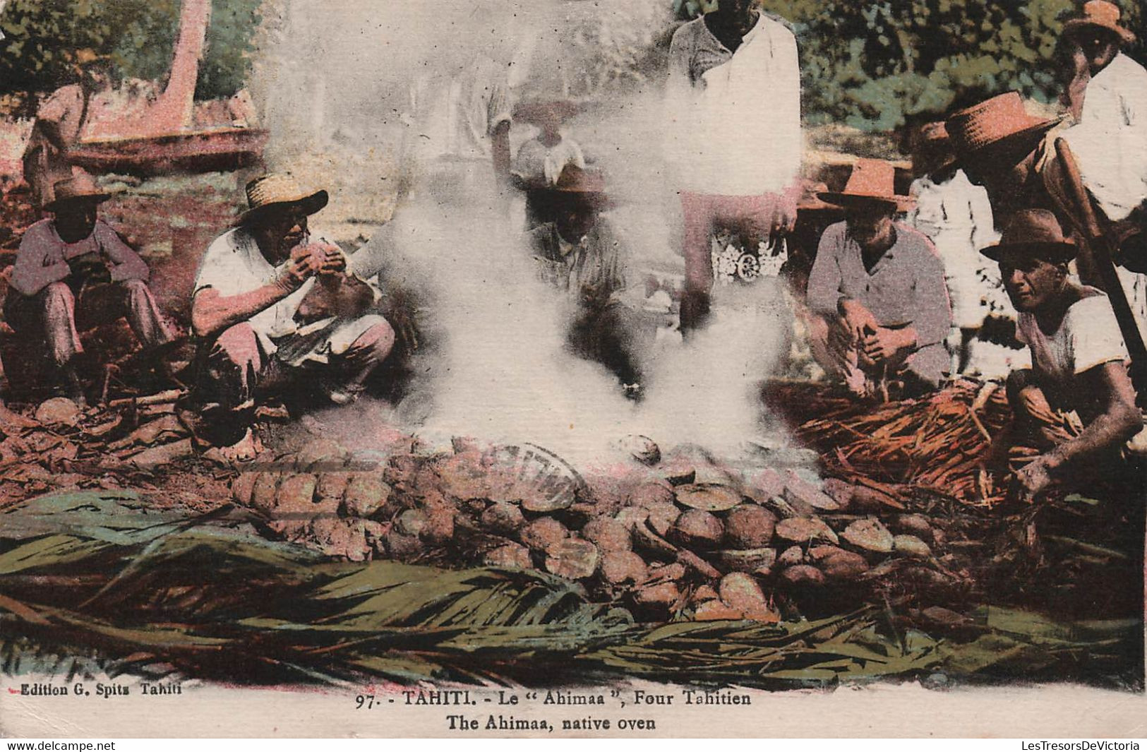 Tahiti - Le Ahimaa - Four Tahitien - Colorisée Et Animée - Carte Postale Ancienne - Tahiti