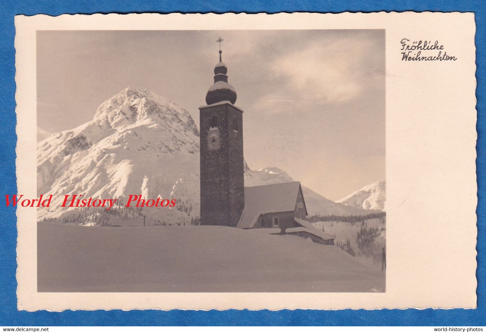 CPA Photo - LECH Am ARLBERG ( Austria ) - Kirche - 1931 / 1932 - Montagne Vorarlberg Architecture Frohliche Weihnachten - Zürs