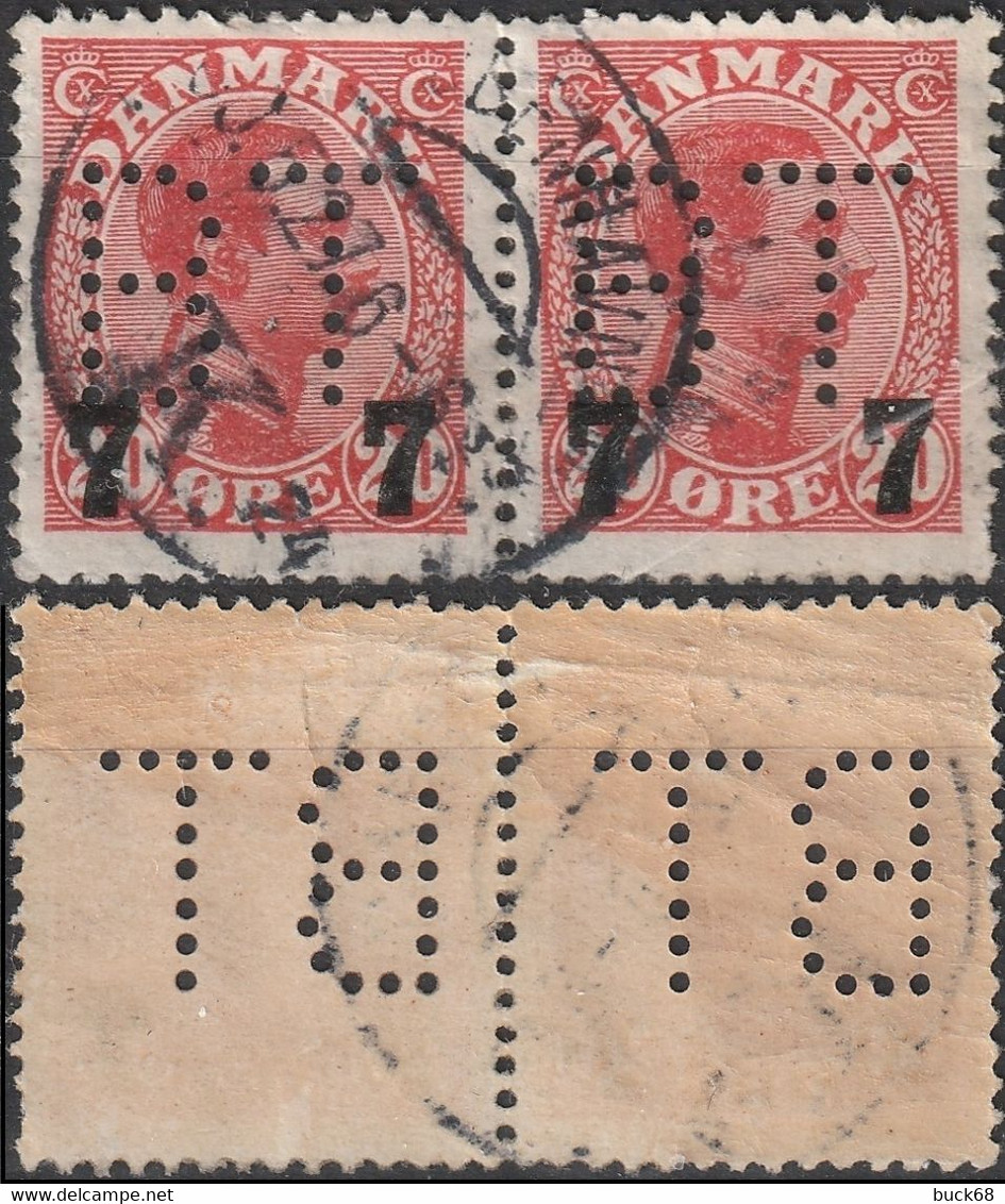 DANEMARK  DANMARK 169 (o ) Perforés Perforé Perfin Lochung + Surcharge + Beau Cachet - Plaatfouten En Curiosa