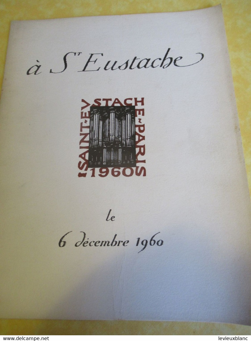 Programme Ancien/Eglise SAINT-EUSTACHE:Concert Spirituel/ Ligue Française Contre Le Cancer/Bach-Brahms/1960      PROG347 - Programmi