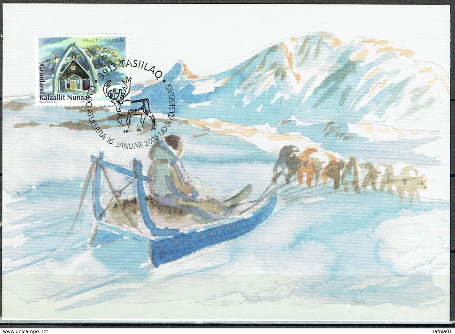 Greenland 2005.  250 Anniv Sisimiut.  Michel 458 Maxi Card. - Maximumkarten (MC)