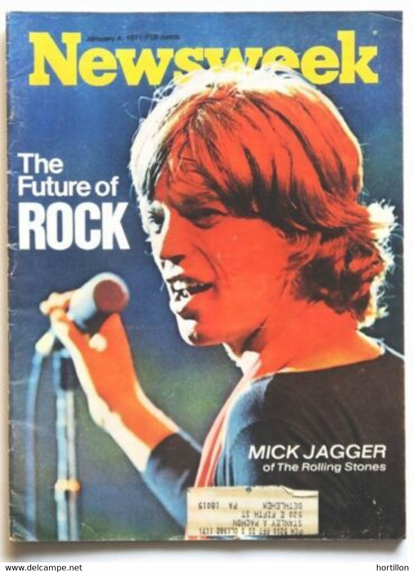 Revue Magazine US NEWSWEEK 04/01/1971 Mick Jagger (ROLLING STONES) The Future Of Rock - Unterhaltung