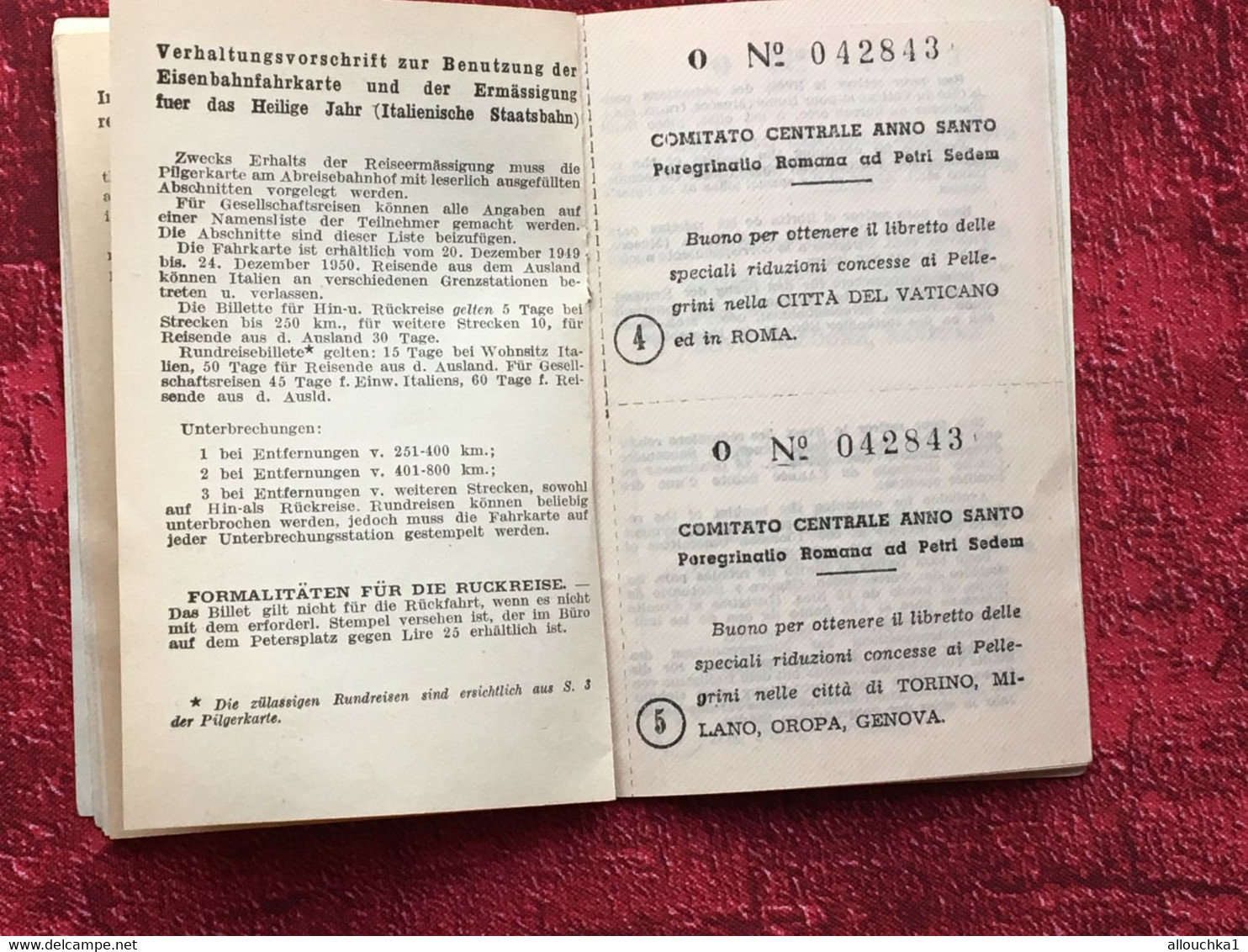 Carte pèlerin Billet Train Railway-Bigliete-Titre Transport-Comité Nl Français Année Sainte-diocèse Marseille Vintimille