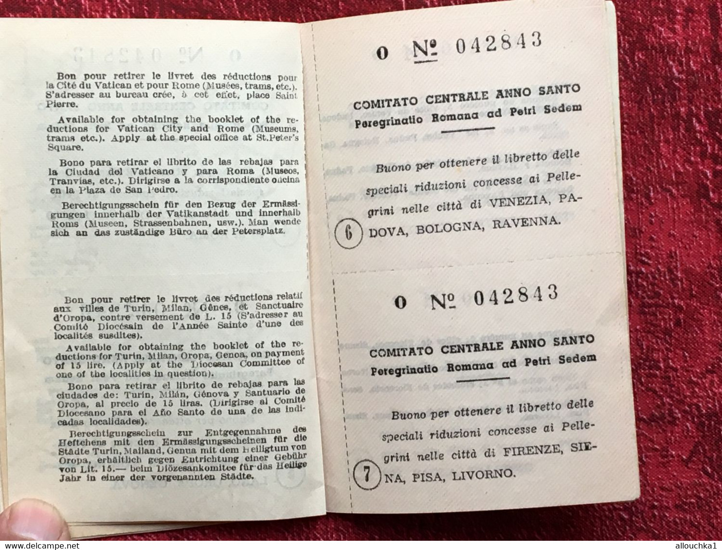 Carte pèlerin Billet Train Railway-Bigliete-Titre Transport-Comité Nl Français Année Sainte-diocèse Marseille Vintimille