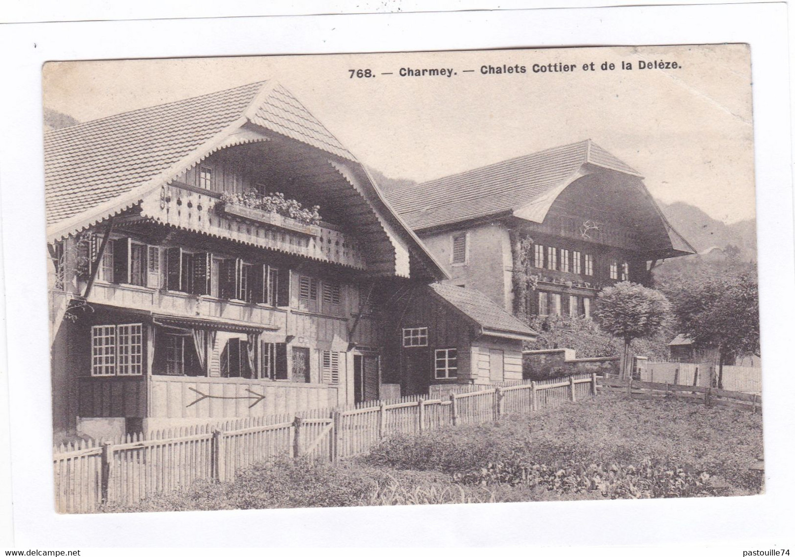 CPA :  14 X 9  -  CHARMEY.  -  Chalets  Cottier  Et  De  La  Delèze - Charmey