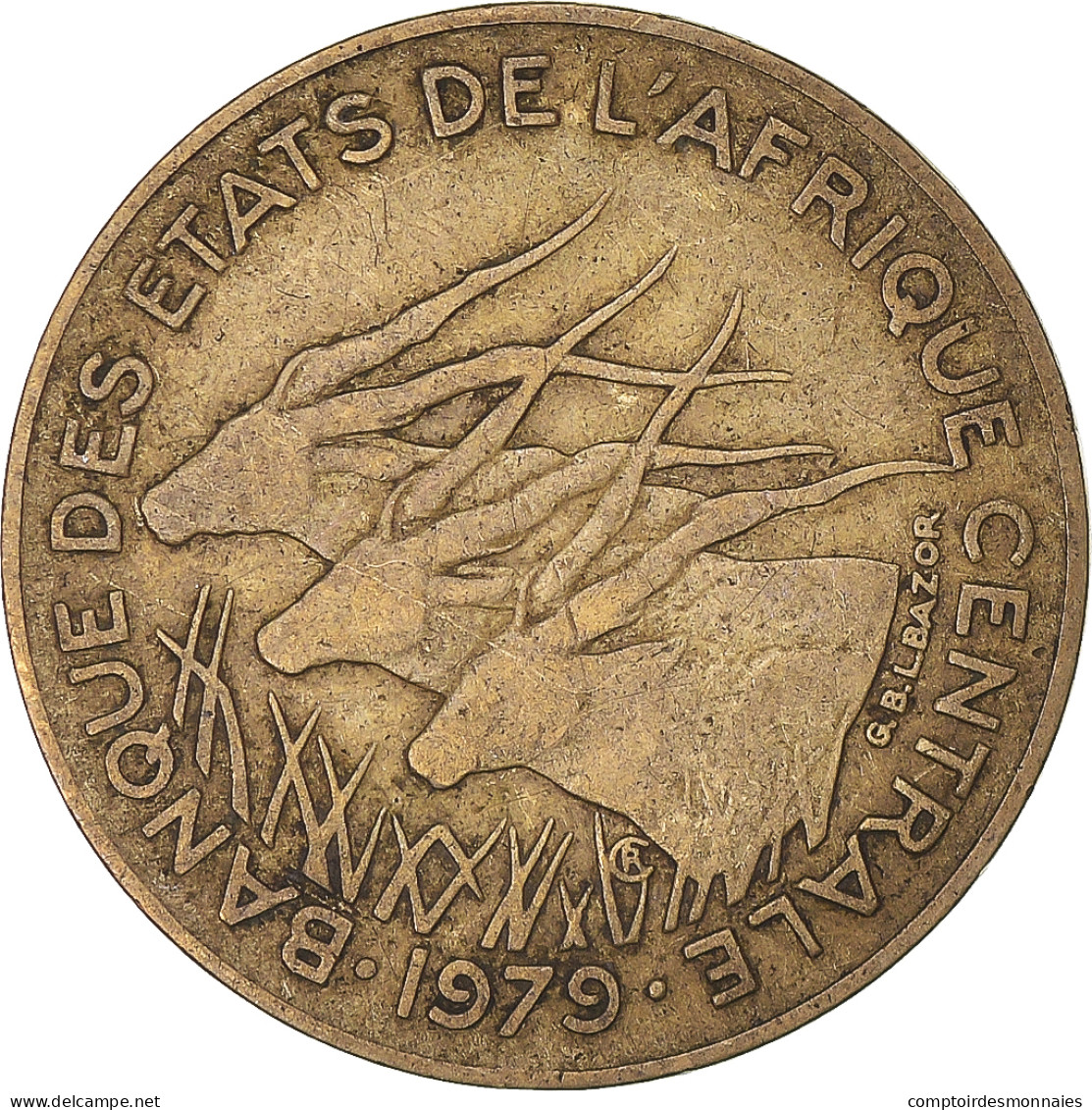 Monnaie, États De L'Afrique Centrale, 10 Francs, 1979 - Centraal-Afrikaanse Republiek