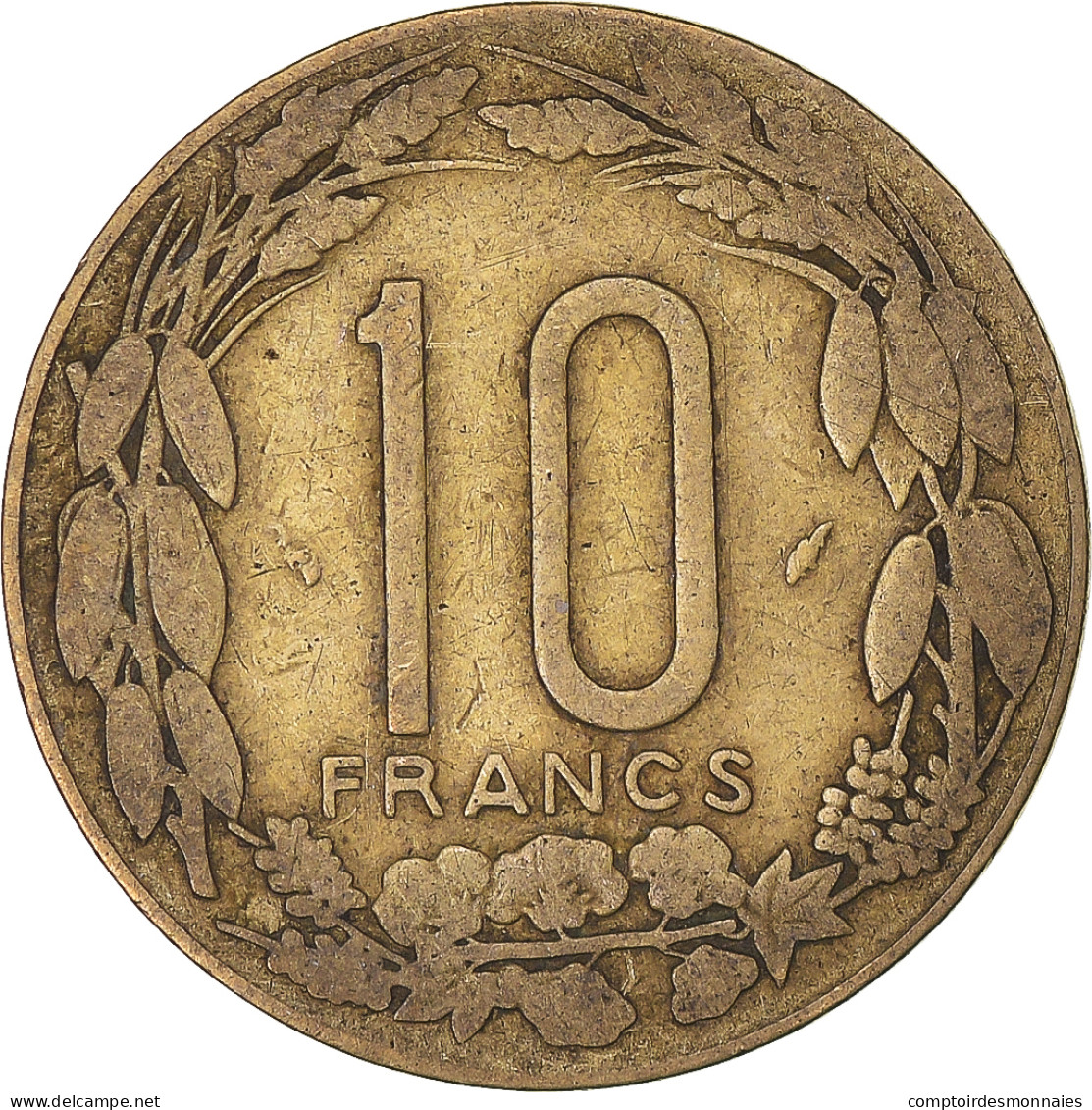 Monnaie, États De L'Afrique Centrale, 10 Francs, 1979 - República Centroafricana