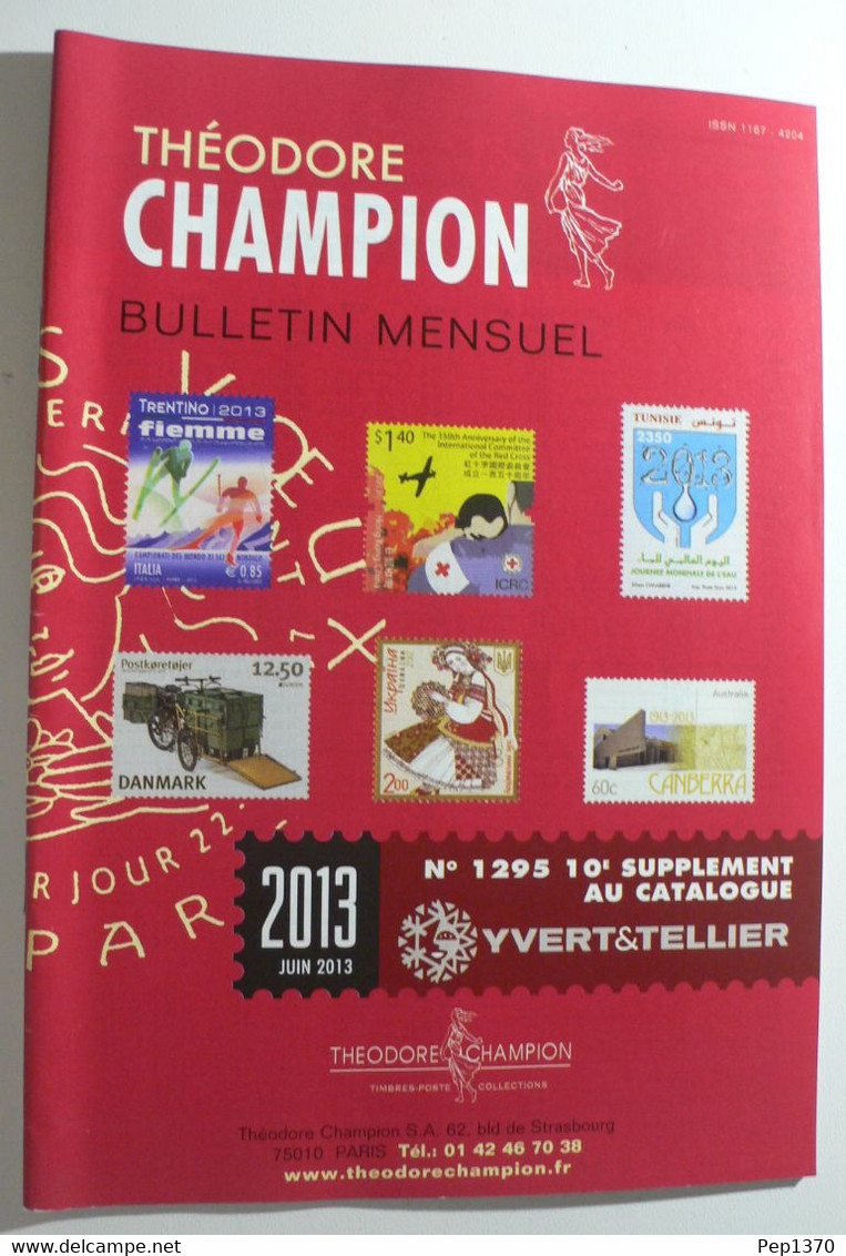 BULLETIN MENSUEL DE THEODERE CHAMPION 2013 (YVERT TELLIER) JUIN 2013 - Nº 1295 - France