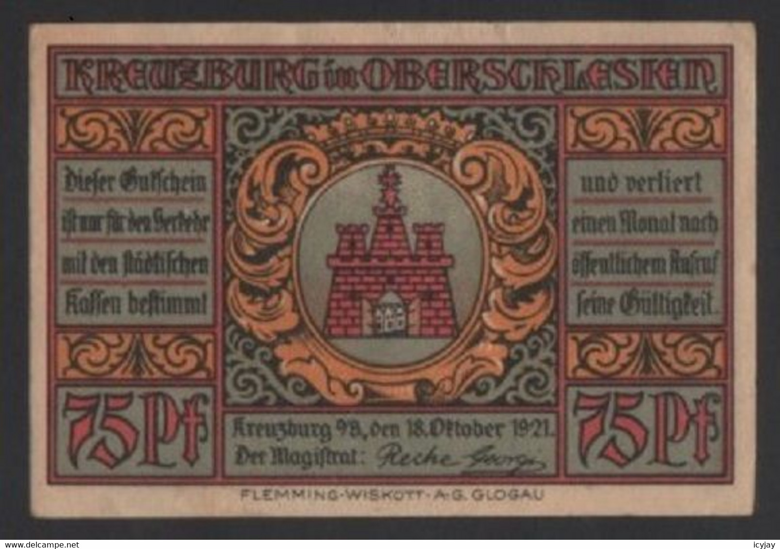 Germany 1921 75pf  Notgeld Emergency Money - Zonder Classificatie