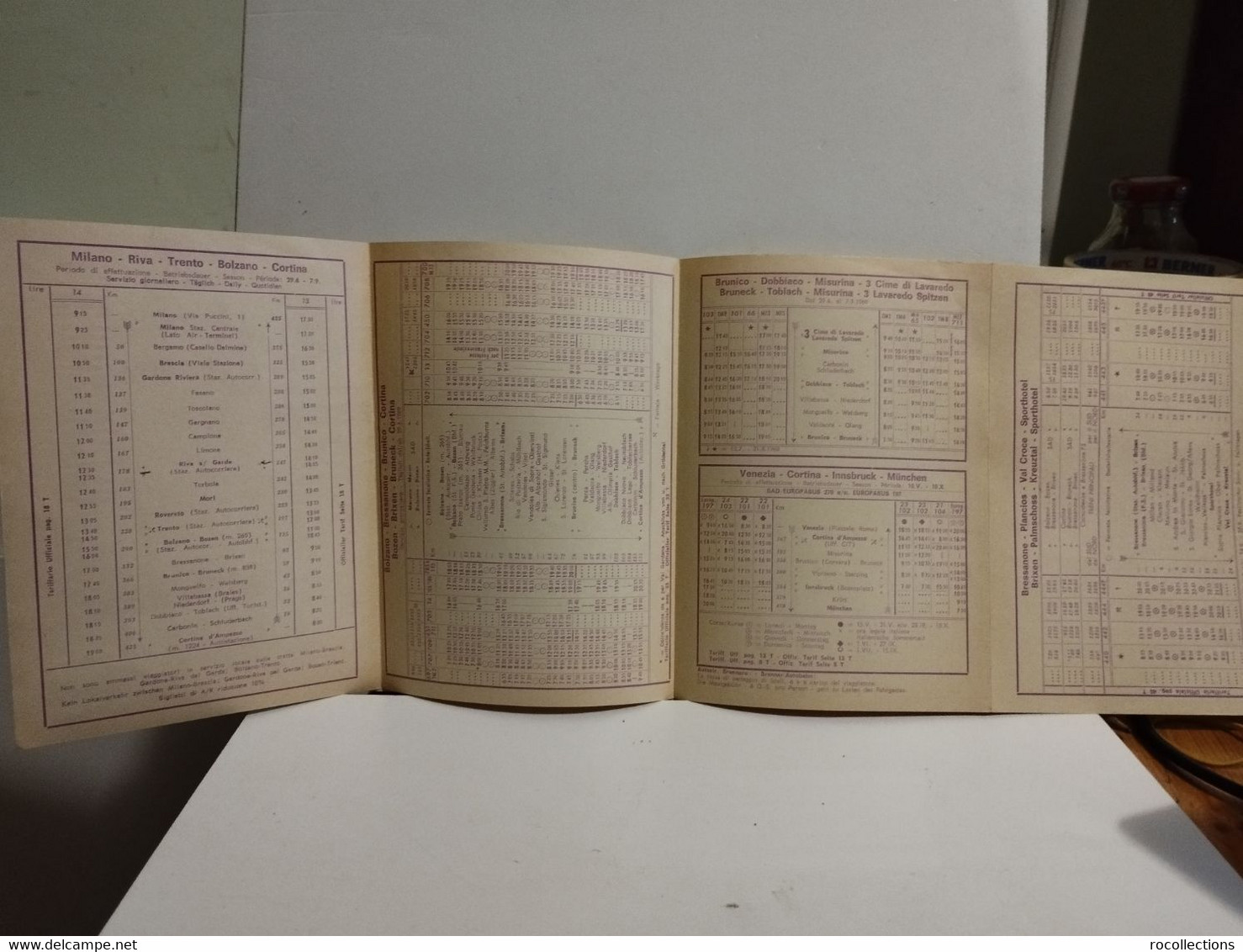 Dolomiti Italia Orari Timetable Estate 1969 BOLZANO BRUNICO Bressanone Funes Laion Sappada Chiusa Ponte Gardena - Europa