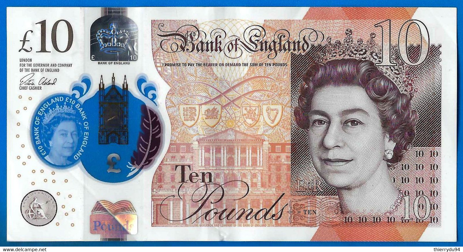 Royaume Uni 10 Pounds 2017 Serie CJ Polymer Pound Grande Bretagne Angleterre UK United Kingdom Queen 2 Que Prix + Port - 10 Pounds