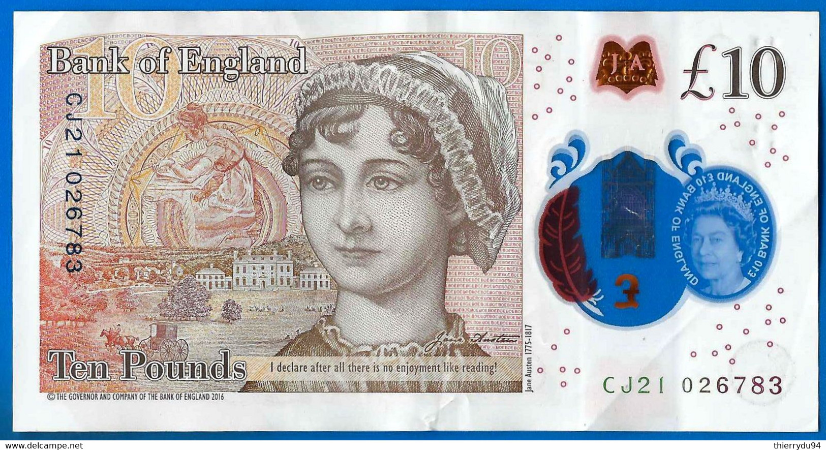 Royaume Uni 10 Pounds 2017 Serie CJ Polymer Pound Grande Bretagne Angleterre UK United Kingdom Queen 2 Que Prix + Port - 10 Pounds