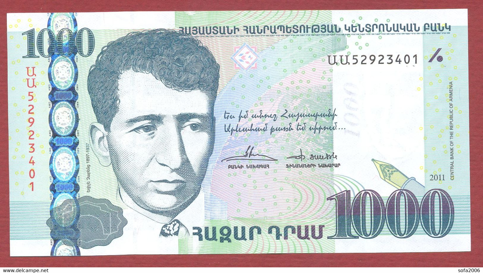 Armenia 1000 DRAM 2011 UNC - Armenië