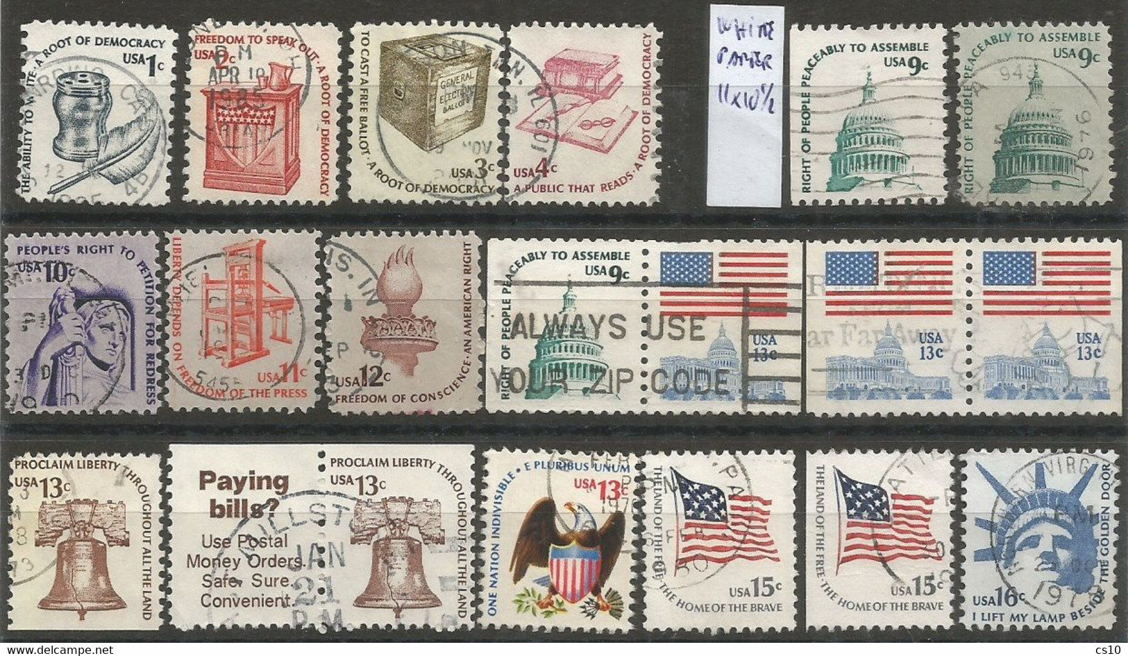 USA 1975/81 Americana Series - SC. # 1581/1625 + # 1811 1813 1816 -  Cpl 38v + 3 BKLT Pairs - Good/VFUsed Condition - Full Years