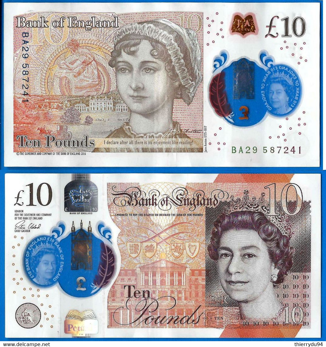 Royaume Uni 10 Pounds 2017 Serie BA Polymer Pound Grande Bretagne Angleterre UK United Kingdom Queen 2 Que Prix + Port - 10 Pounds