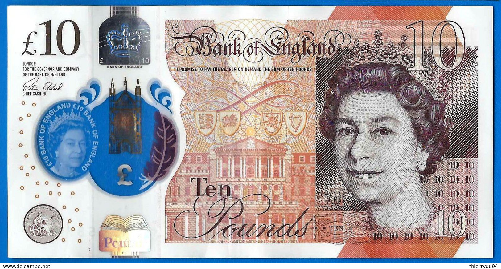 Royaume Uni 10 Pounds 2017 Serie BA Polymer Pound Grande Bretagne Angleterre UK United Kingdom Queen 2 Que Prix + Port - 10 Pounds