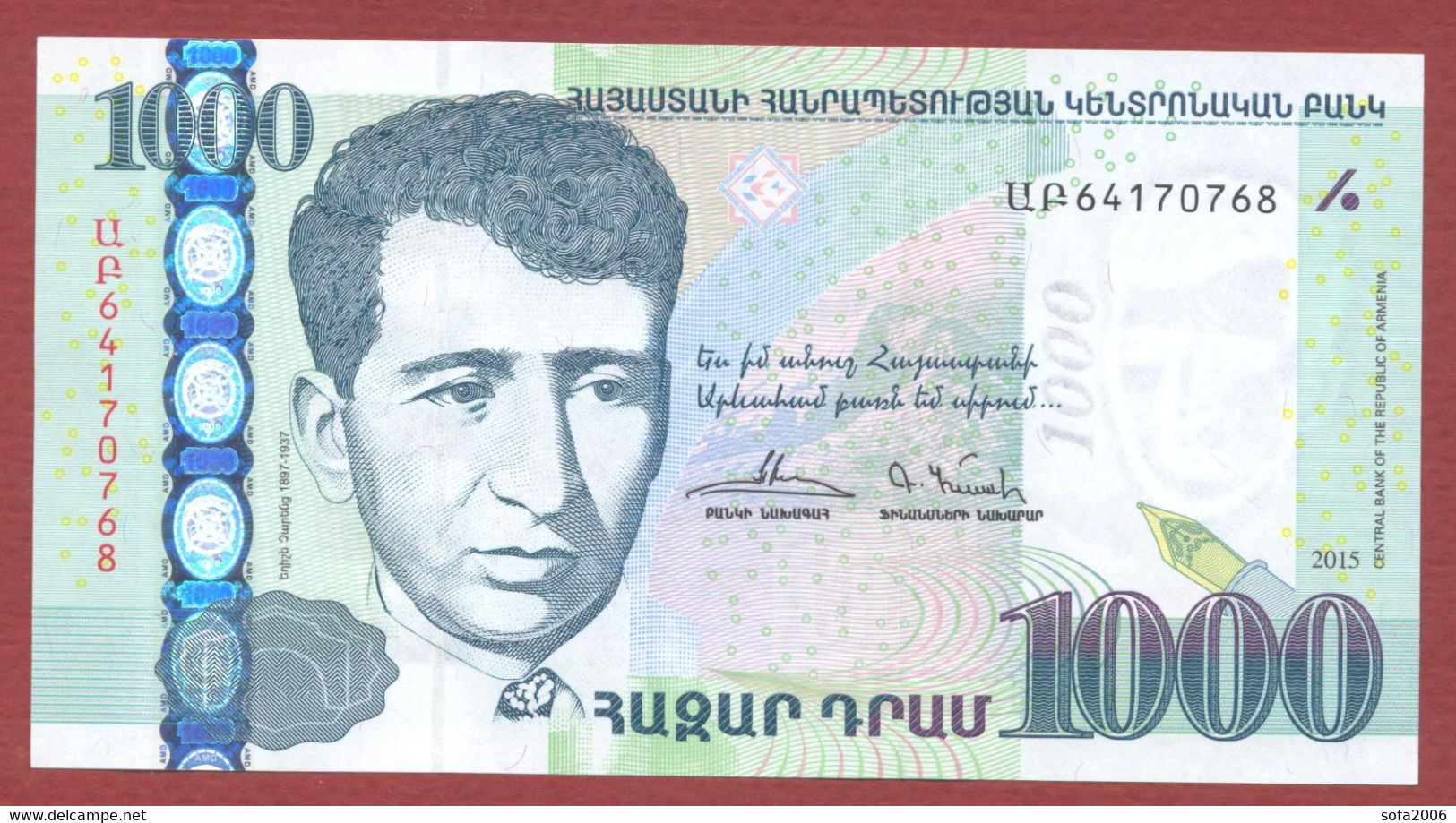 Armenia 1000 DRAM 2015 UNC - Armenië