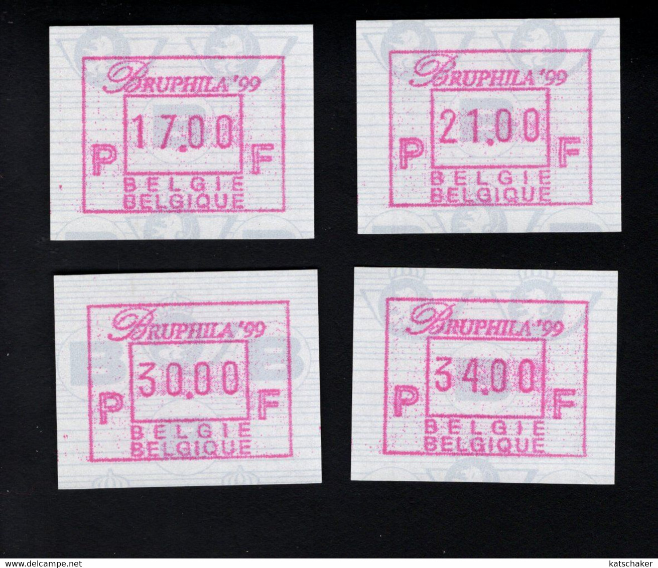 1722452164 1999 (XX) OCB ATM 100  POSTFRIS MINT NEVER HINGED - SET 17 - 21 - 30  - 34 - BRUPHILA ' 99 - Nuevos