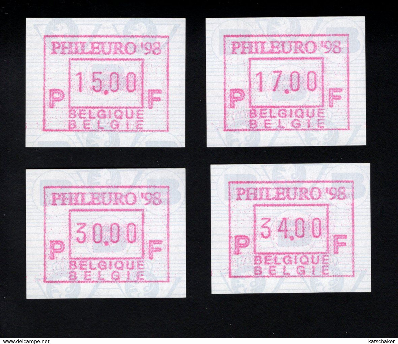 1722454204 1998 (XX) OCB ATM 96  POSTFRIS MINT NEVER HINGED - SET 15 - 17 - 30  - 34 - PHILEURO '98 - Mint