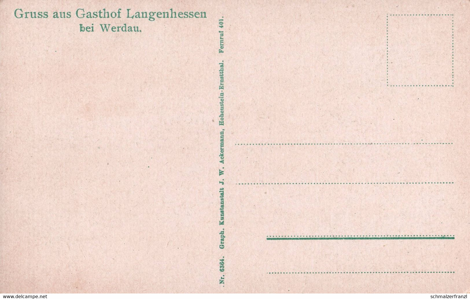 AK Langenhessen Gasthof A Werdau Langenbernsdorf Neukirchen Lauterbach Niederalbertsdorf Dänkritz Crimmitschau Zwickau - Werdau