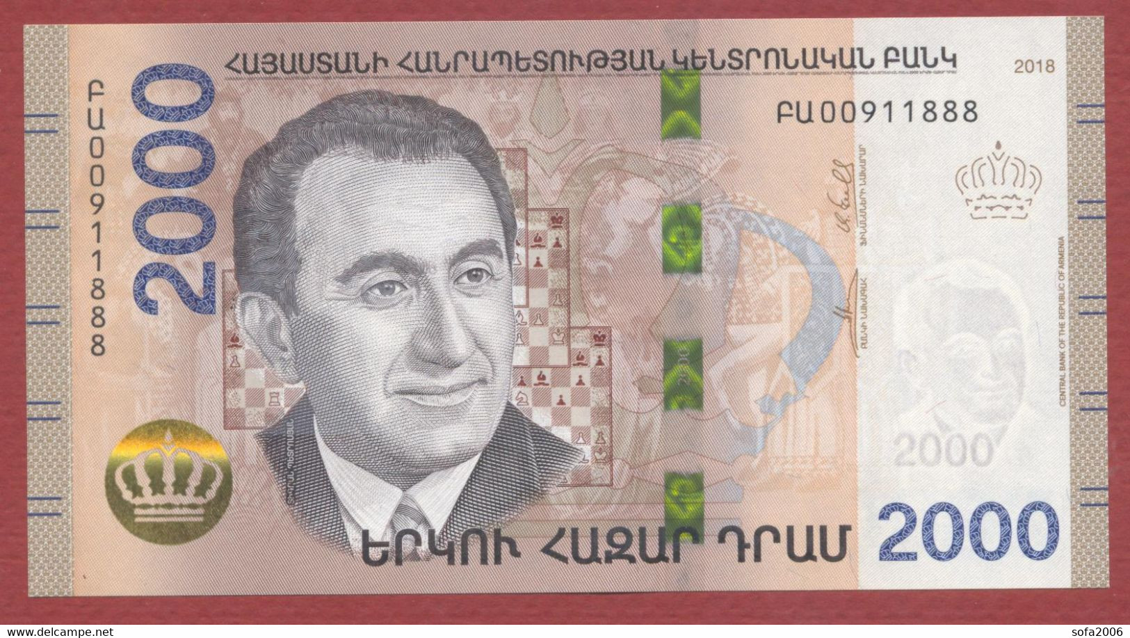 Armenia 2000 DRAM 2018 UNC . - Armenien