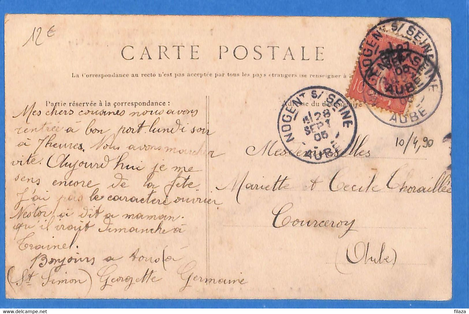 10 - Aube - Nogent-sur-Seine - La Poste Et Rue De L'Etape Aux Vins (N12058) - Nogent-sur-Seine