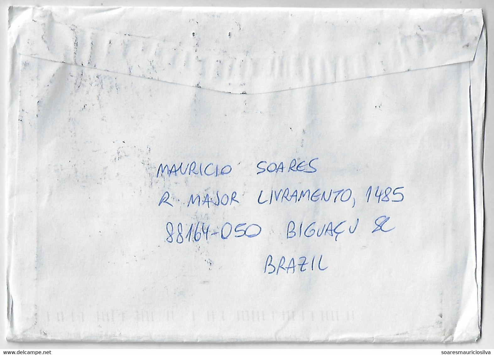 Brazil 2023 Priority Barcode Registered Cover Biguaçu To USA Returned To Sender 7 Definitive Stamp Electronic Sorting - Storia Postale