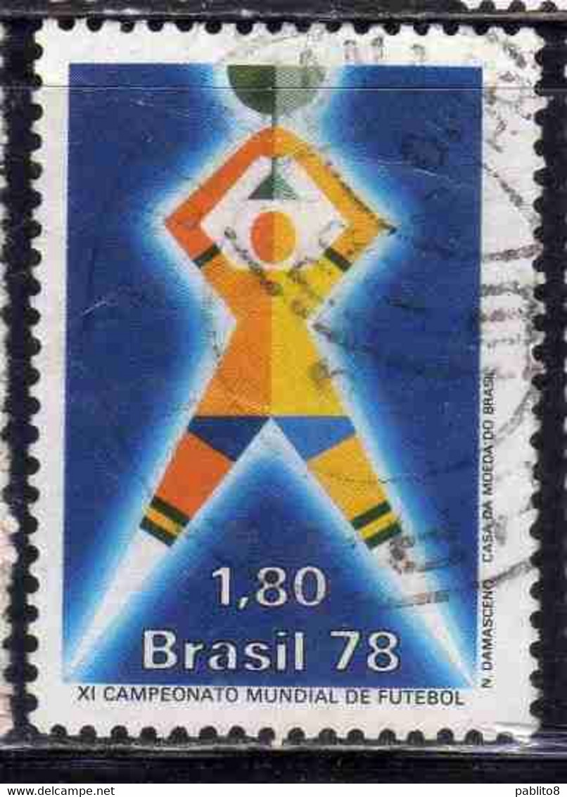 BRAZIL BRASIL BRASILE BRÉSIL 1978 WORLD CUP SOCCER CHAMPIONSHIP PLAYER ARGENTINA 1.80cr USED USATO OBLITER - Oblitérés