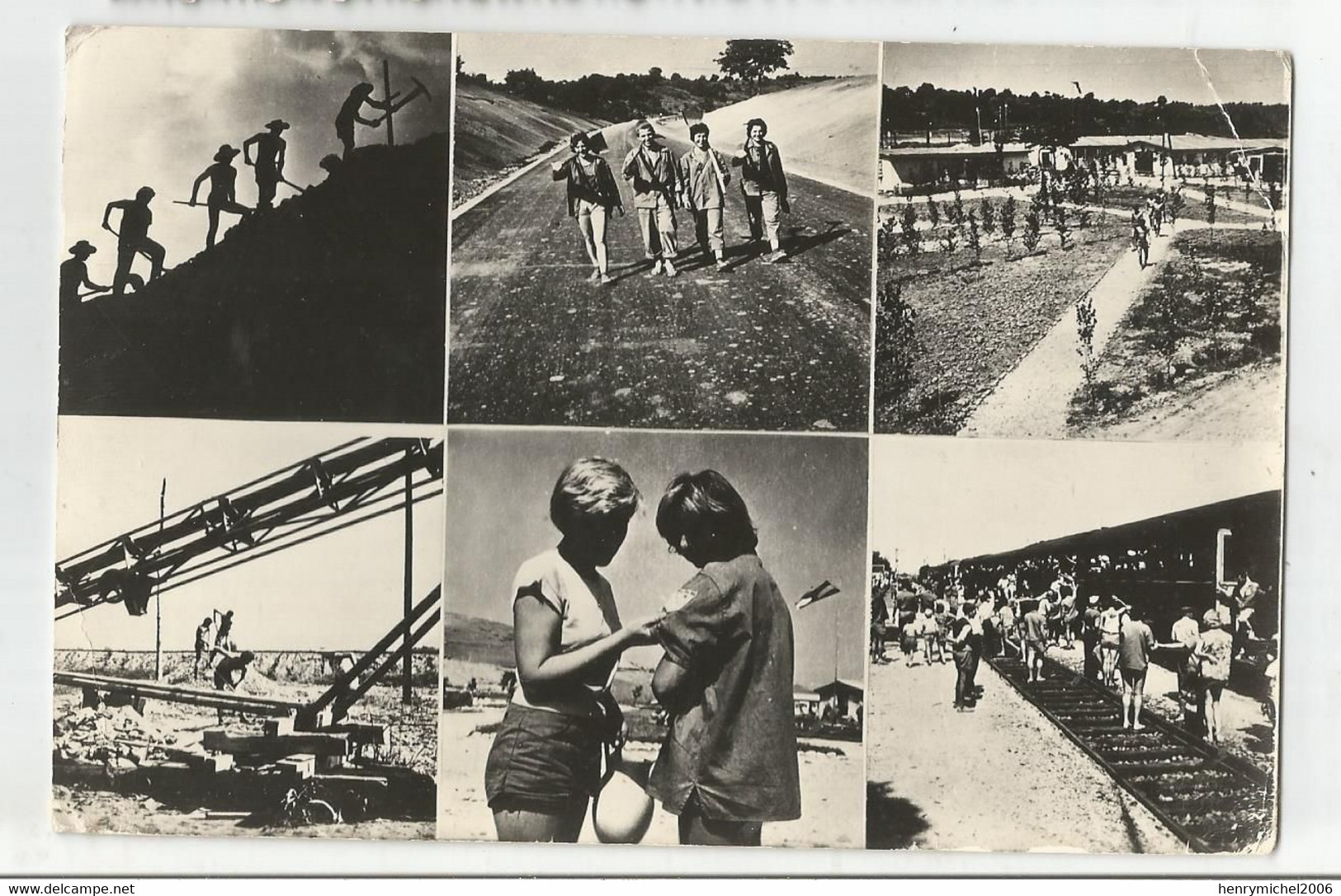 Macédoine Skopje Brigade Communiste Jeunesse Aide Travaux  A La Construction Des Cités Provisoires évenement 1963 Gare - Macédoine Du Nord